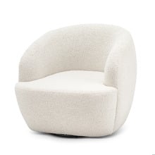 Cream Cuddle Swivel Boucle Armchair